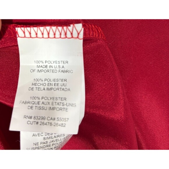 Vintage Bebe Slip Dress Sz L Red Midi Satin 90s Y2K Glam Holiday Formal Wedding - Picture 8 of 9